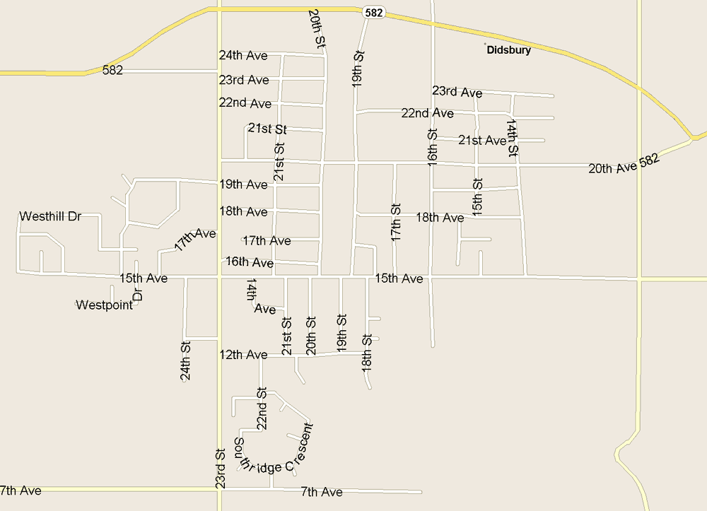 Didsbury Map, Alberta