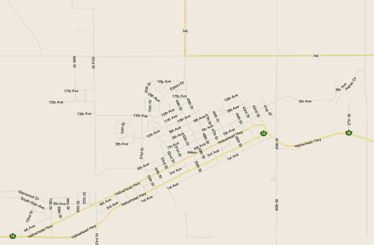 Edson Map, Alberta