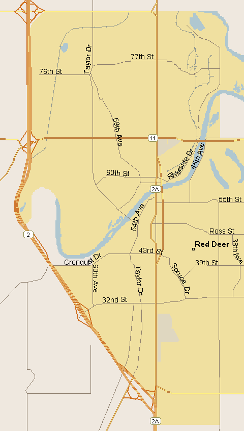 Red Deer Map (Region), Alberta