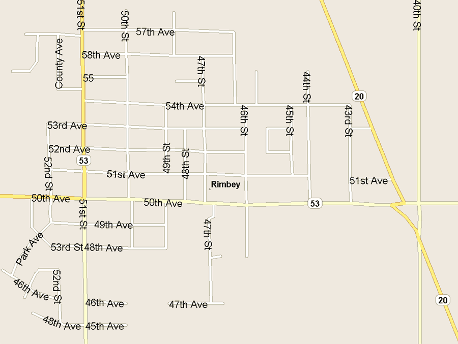Rimbey Map, Alberta