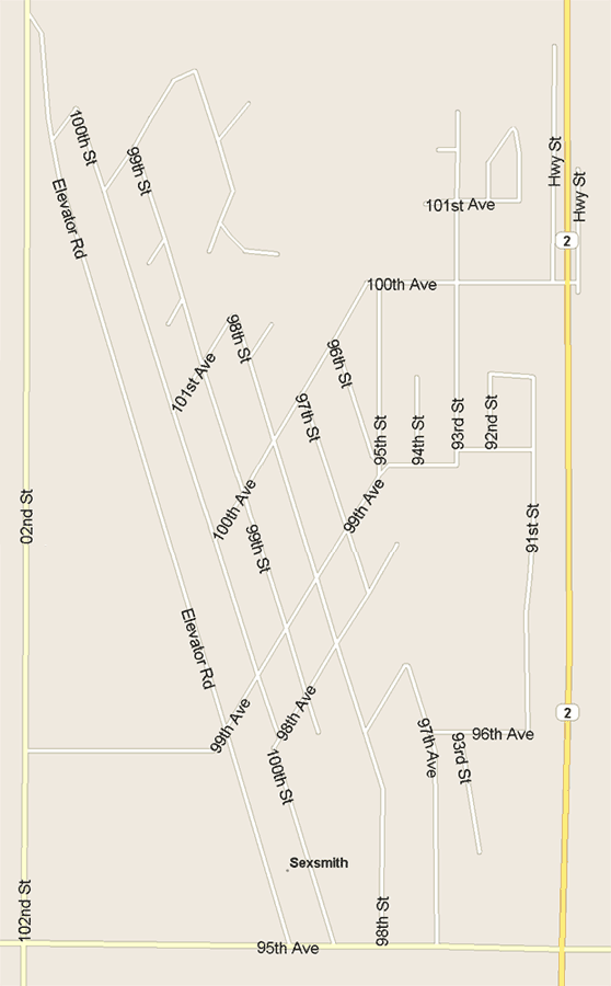 Sexsmith Map, Alberta