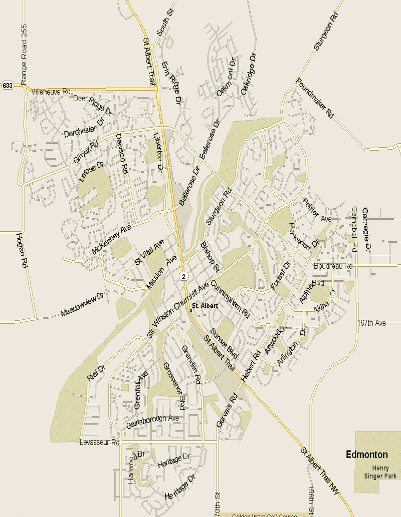 Saint Albert Map, Alberta