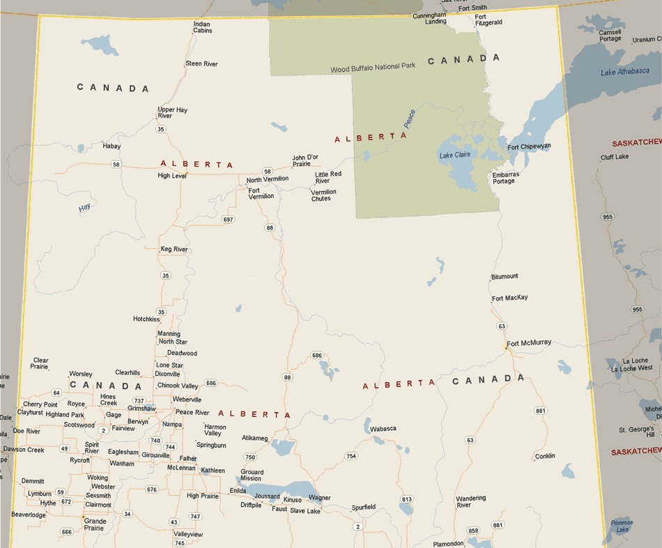 Alberta Map (North)