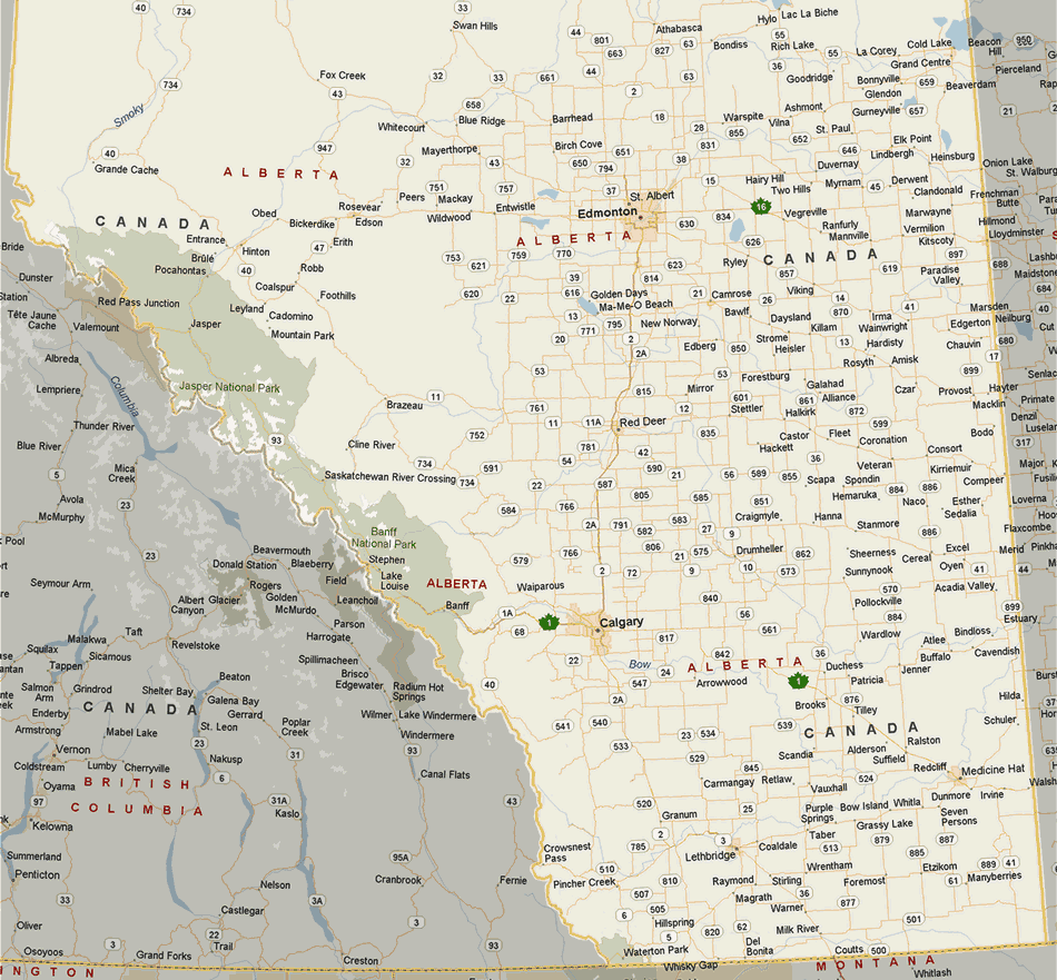 Alberta Map (South)