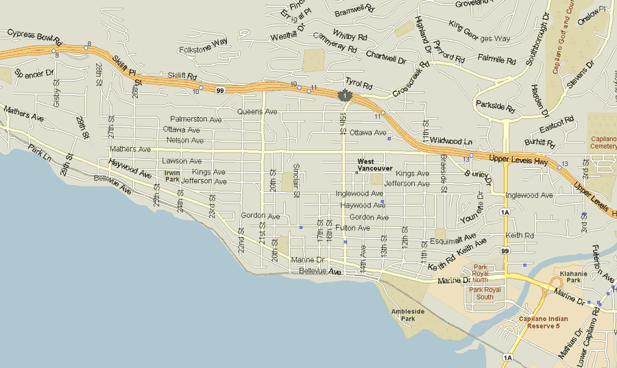 West Vancouver Map, British Columbia