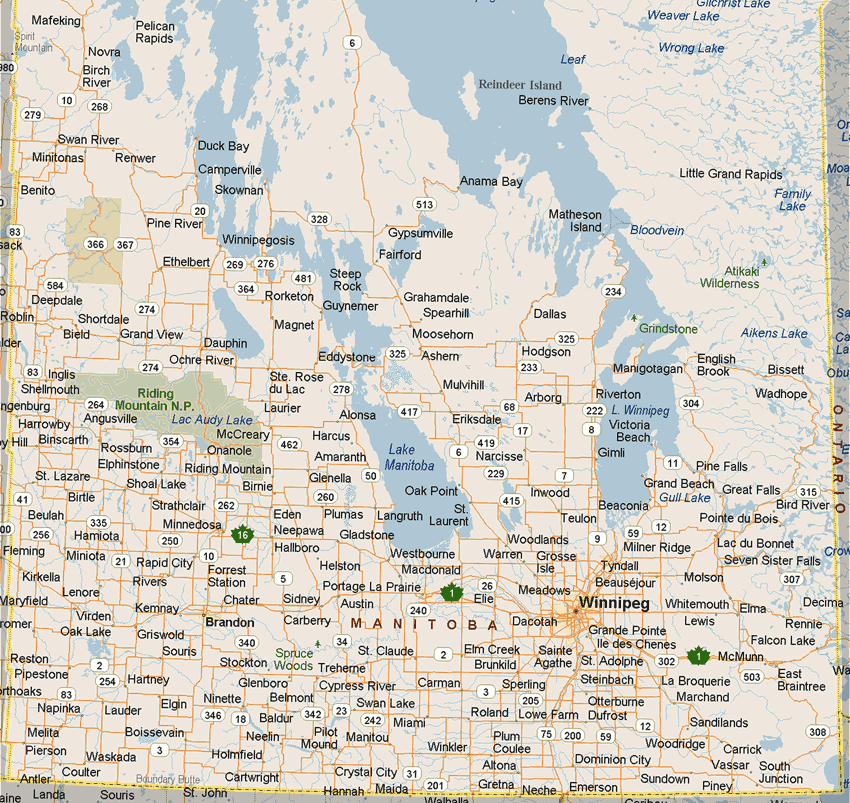 Manitoba Map (South)