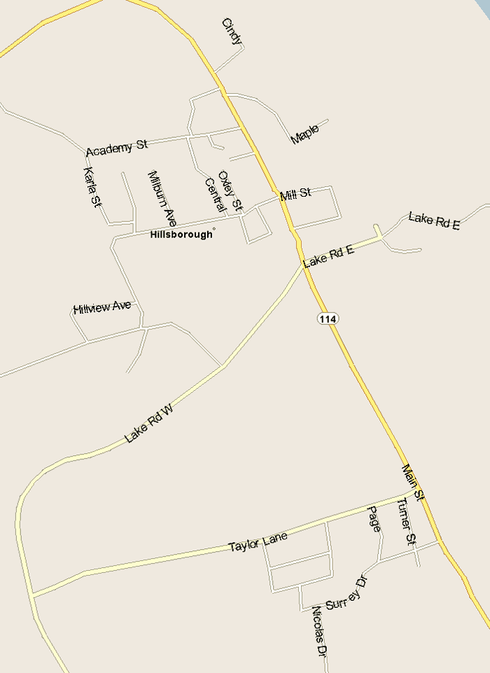 Hillsborough map Map, New Brunswick