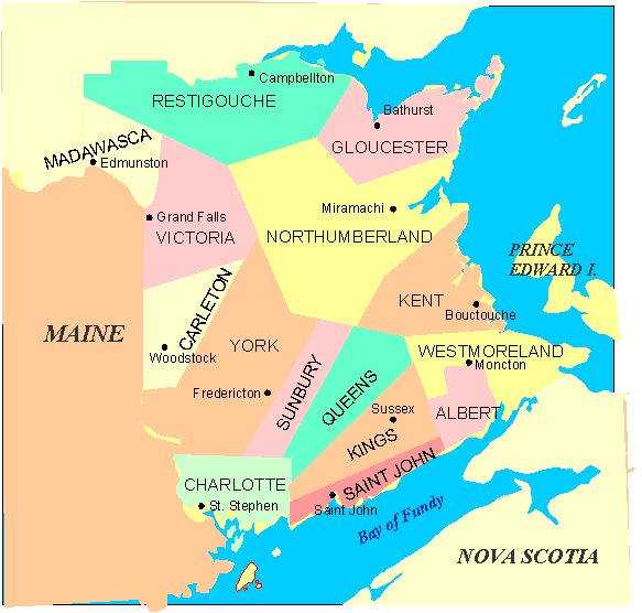 New Brunswick Districts Map