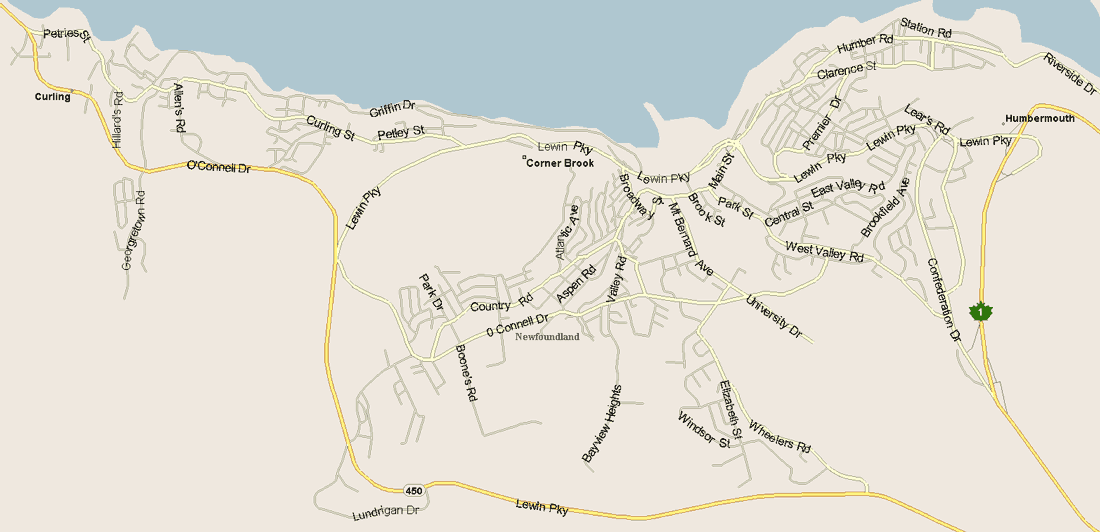 Corner Brook Map, Newfoundland