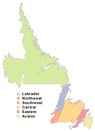 Newfoundland Regions Map