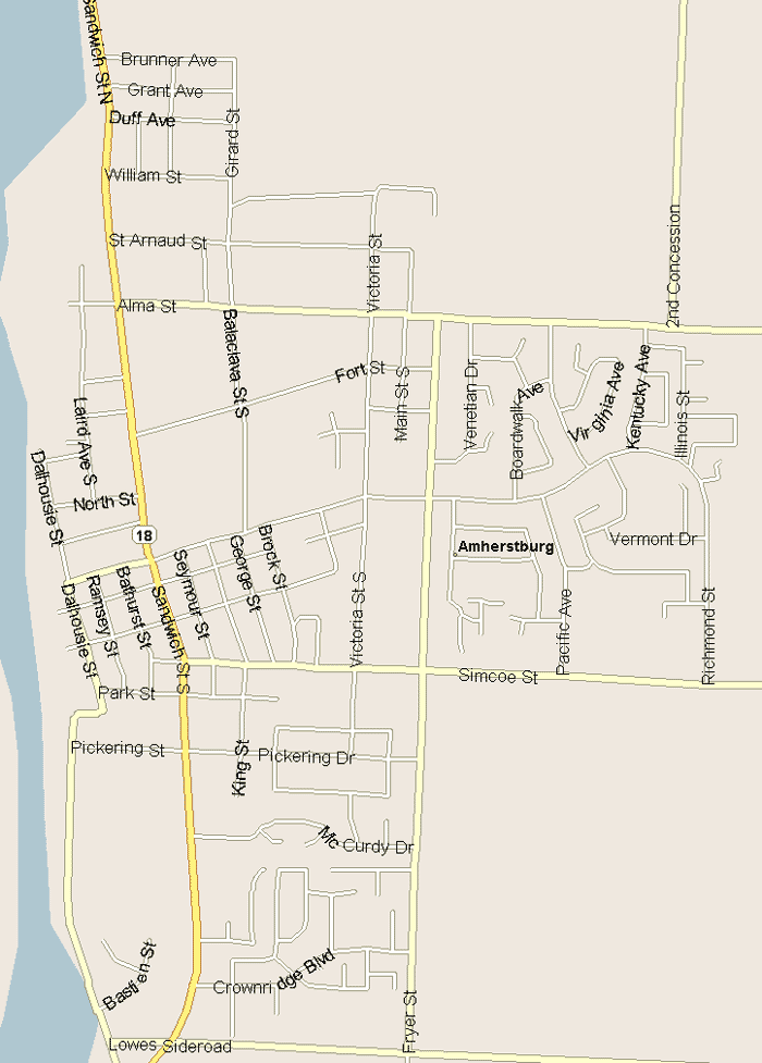 Amherstburg Map, Ontario