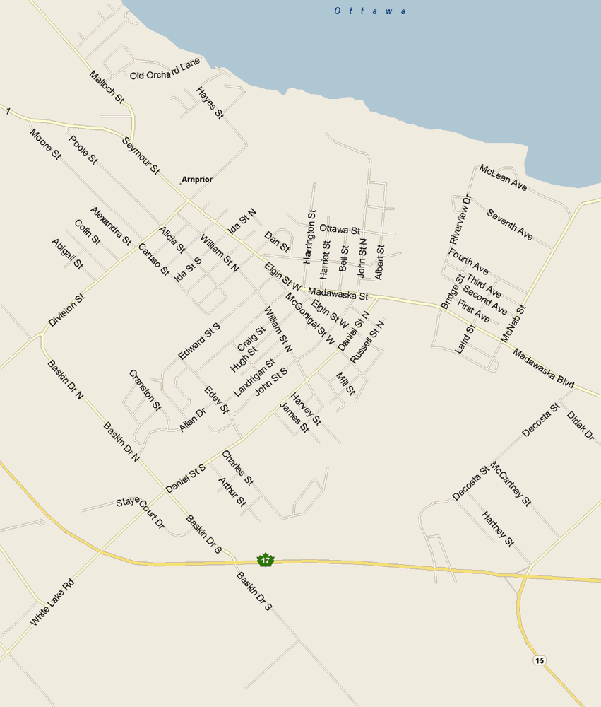 Arnprior Map, Ontario