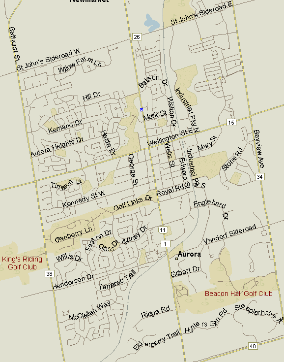 Aurora Map, Ontario