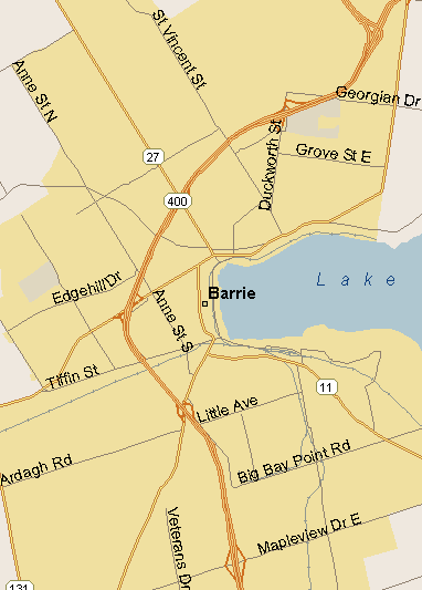 Barrie Map (Region), Ontario
