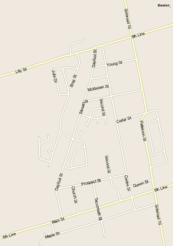 Beeton Map, Ontario