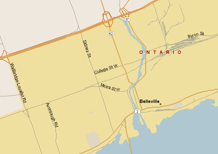 Belleville Map (Region), Ontario