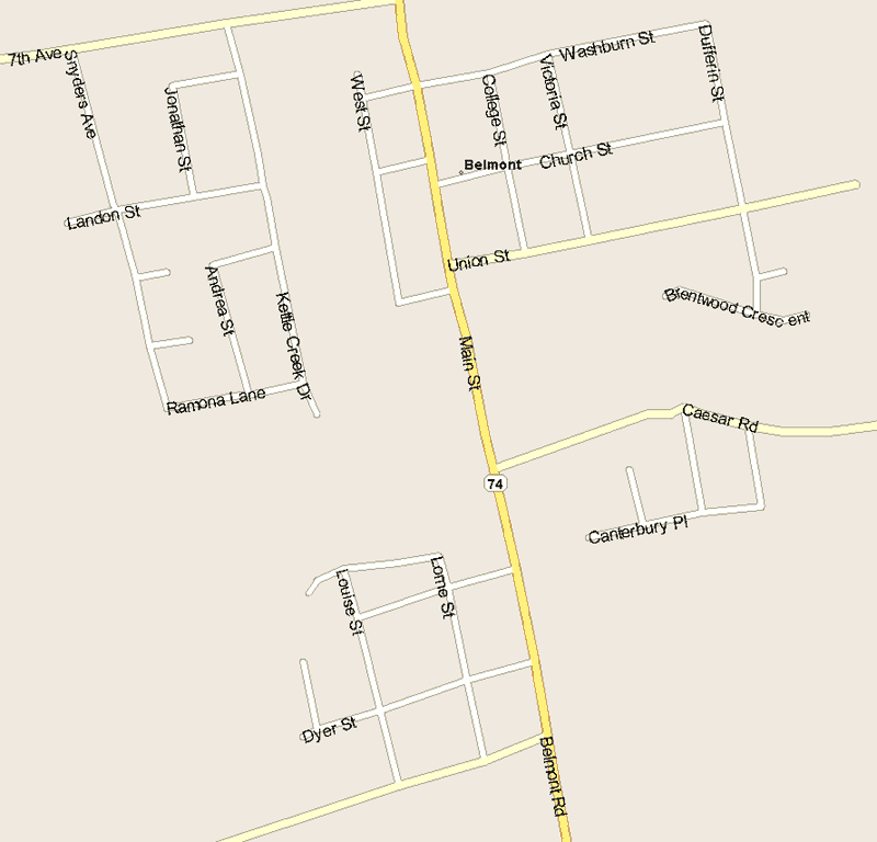 Belmont Map, Ontario