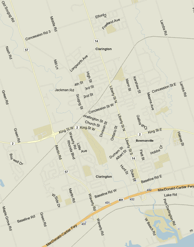 Bowmanville Map, Ontario