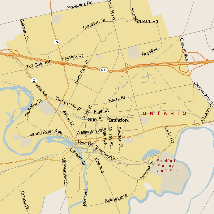 Brantford Map (Region), Ontario