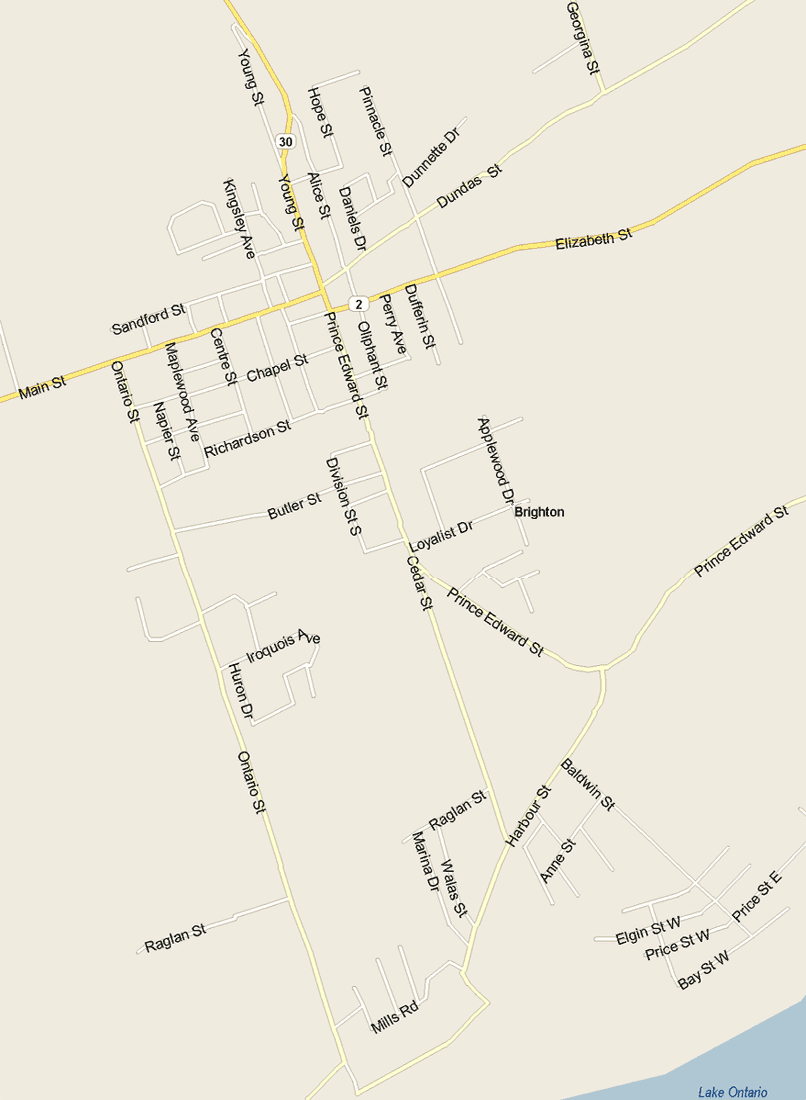 Brighton Map, Ontario