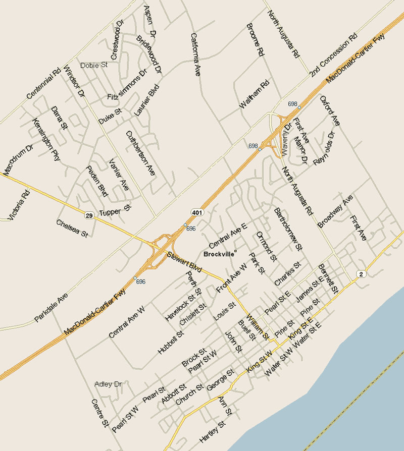 Brockville Map, Ontario