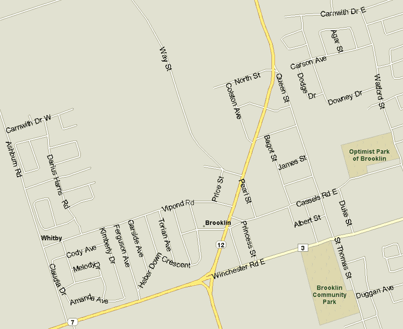 Brooklin Map, Ontario