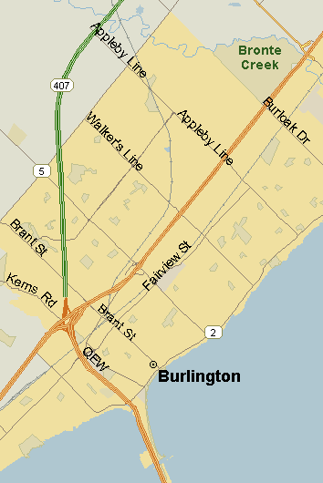 Burlington Map (Region), Ontario