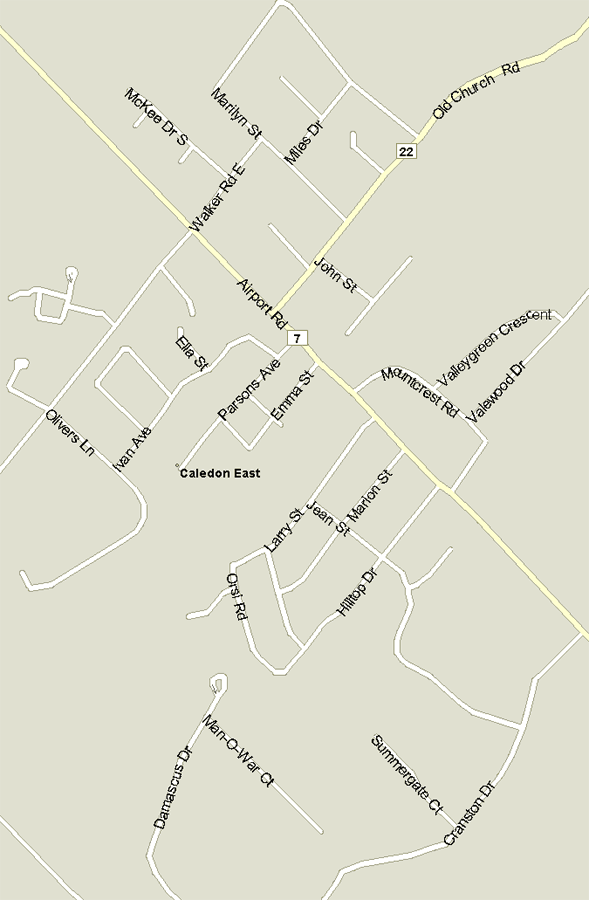 Caledon East Map, Ontario