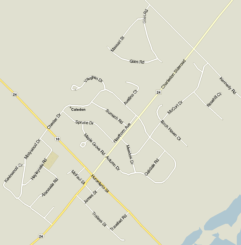 Caledon Map, Ontario