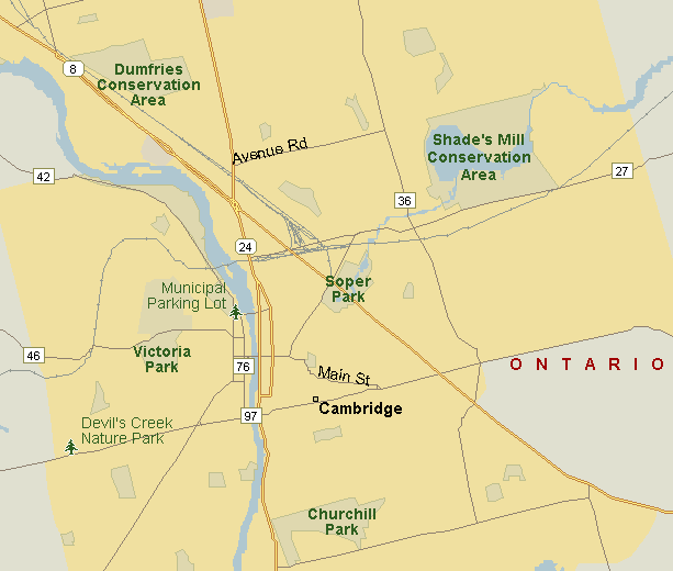 Cambridge Map (Region), Ontario
