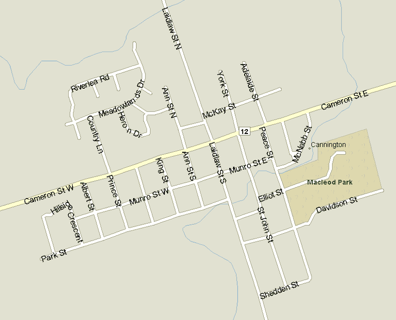 Cannington Map, Ontario