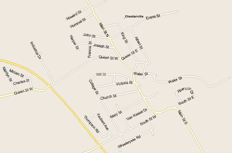 Chesterville Map, Ontario