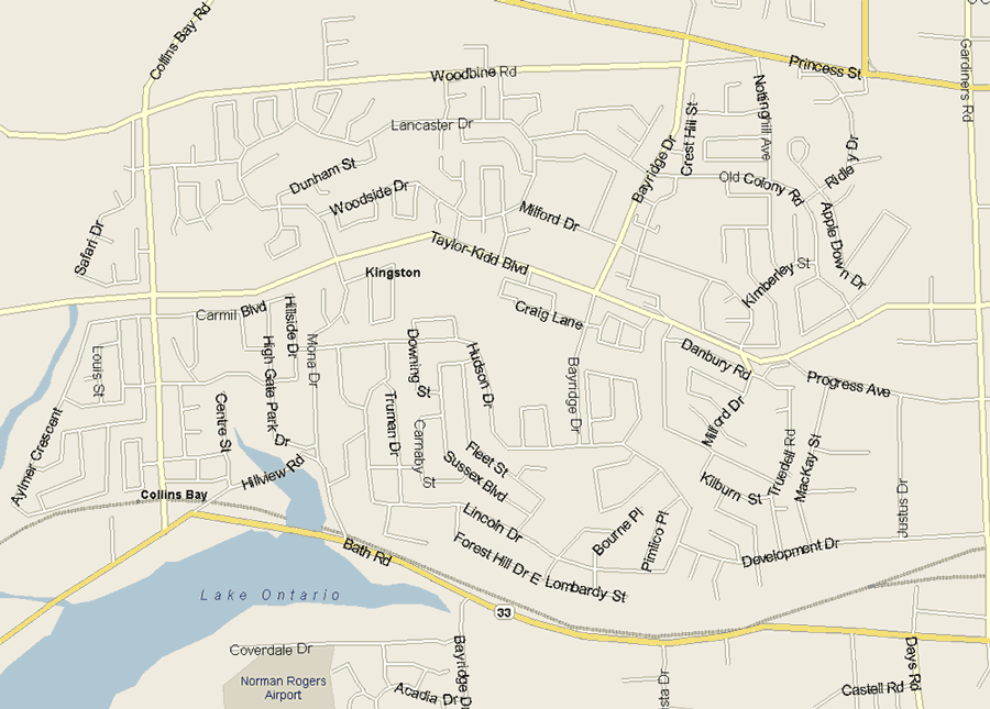 Collins Bay Map, Ontario