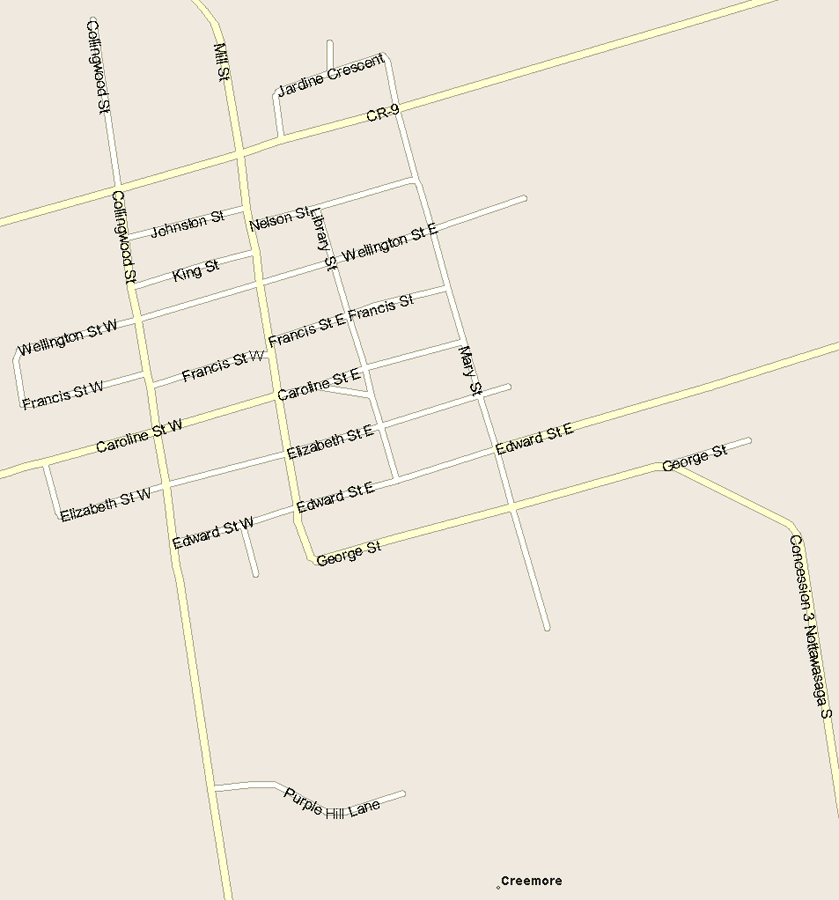 Creemore Map, Ontario