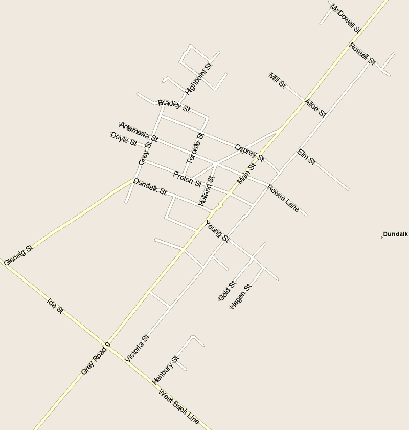 Dundalk Map, Ontario