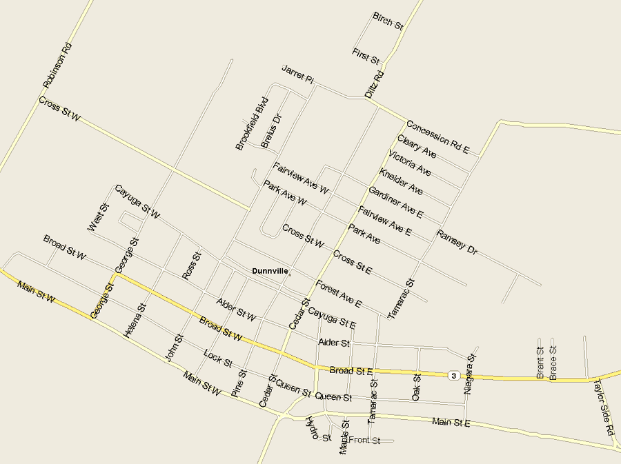 Dunnville Map, Ontario