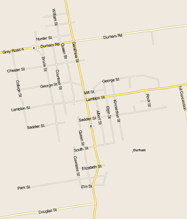 Durham Map, Ontario