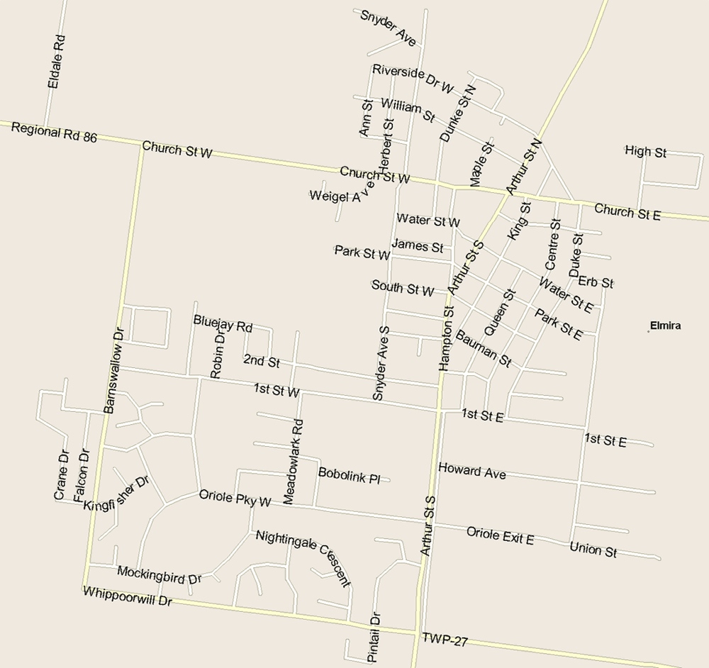 Elmira Map, Ontario