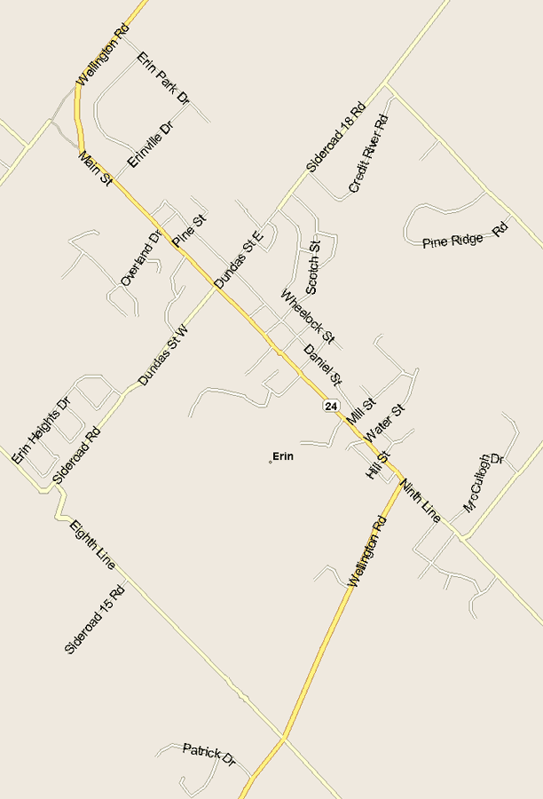 Erin Map, Ontario