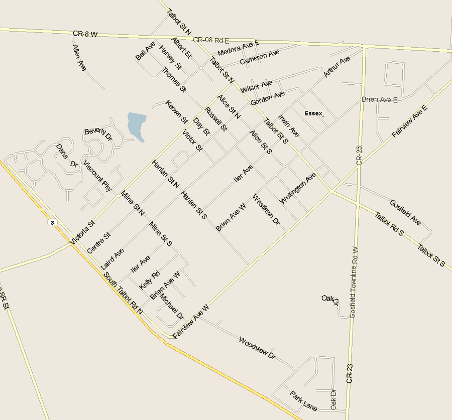 Essex Map, Ontario