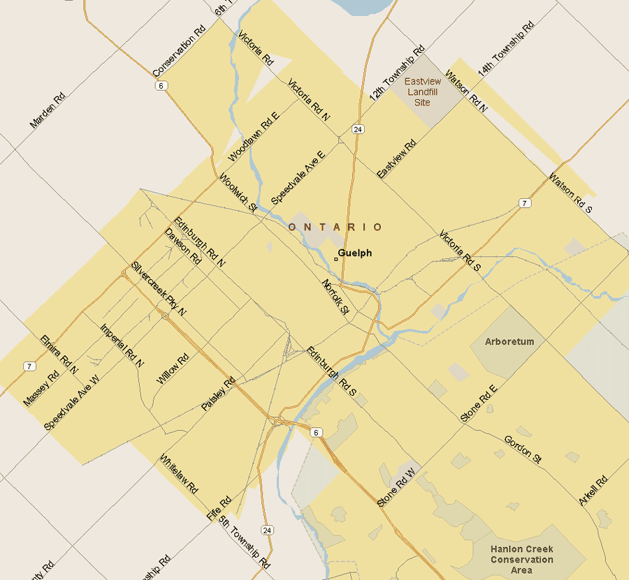 Guelph Map (Region), Ontario