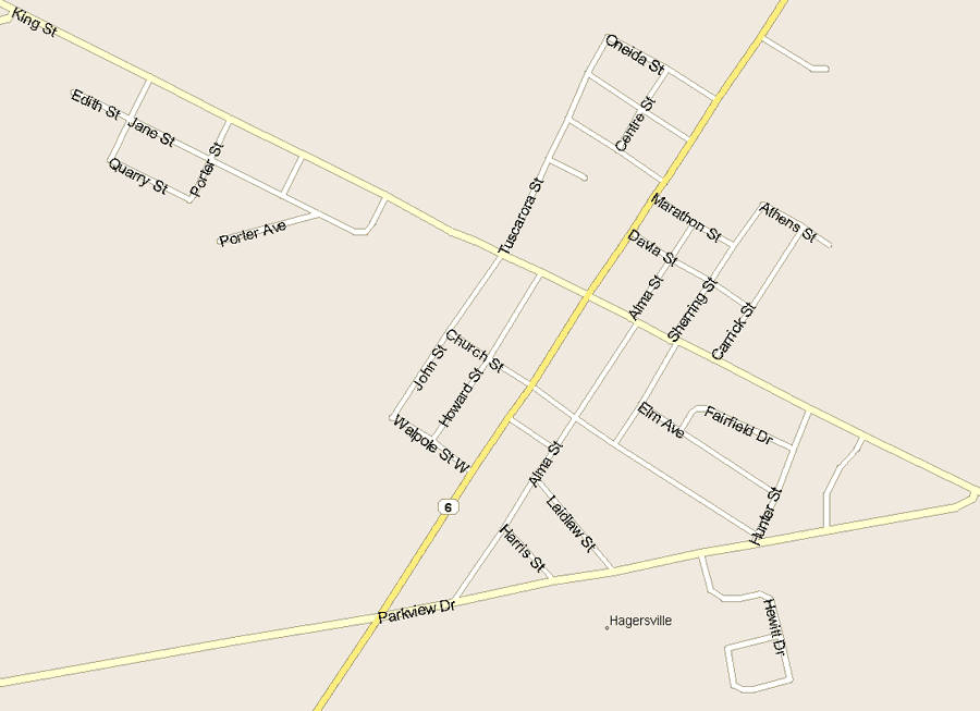 Hagersville Map, Ontario