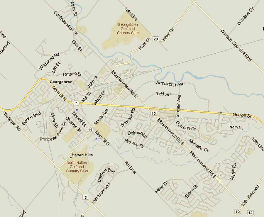 Halton Hills Map, Ontario