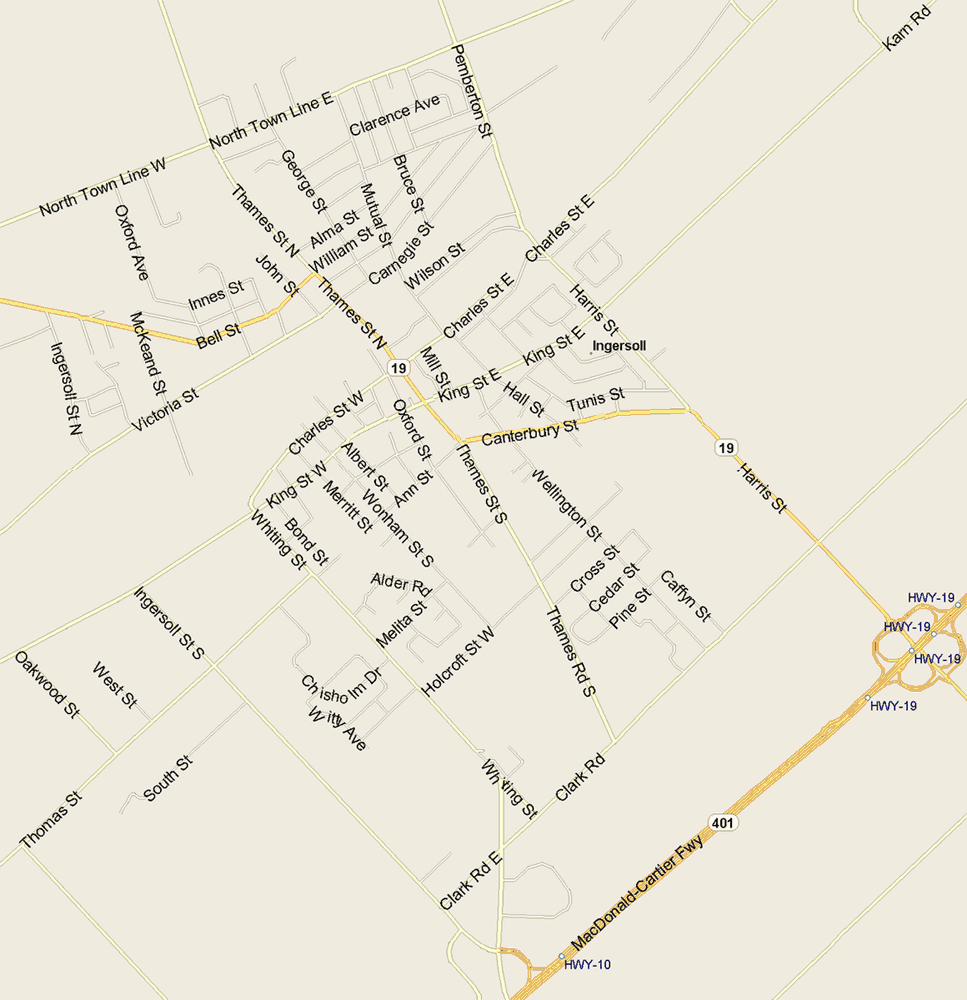 Ingersoll Map, Ontario