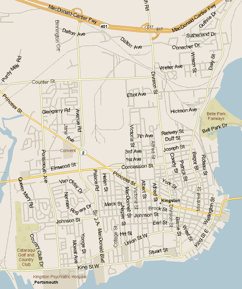Kingston Map, Ontario
