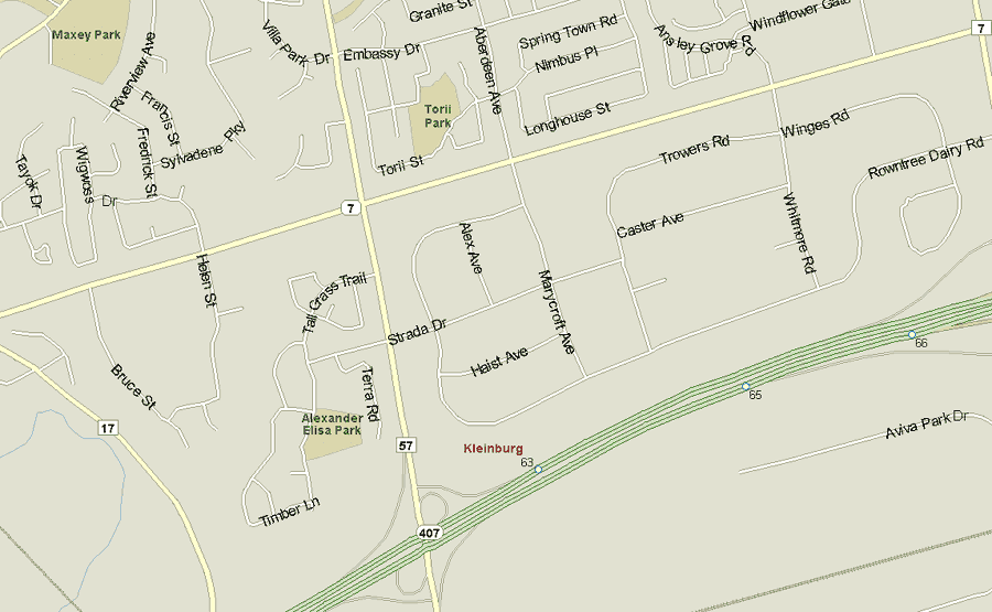 Kleinburg Map, Ontario