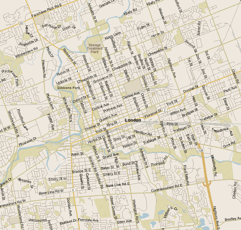 London Map, Ontario