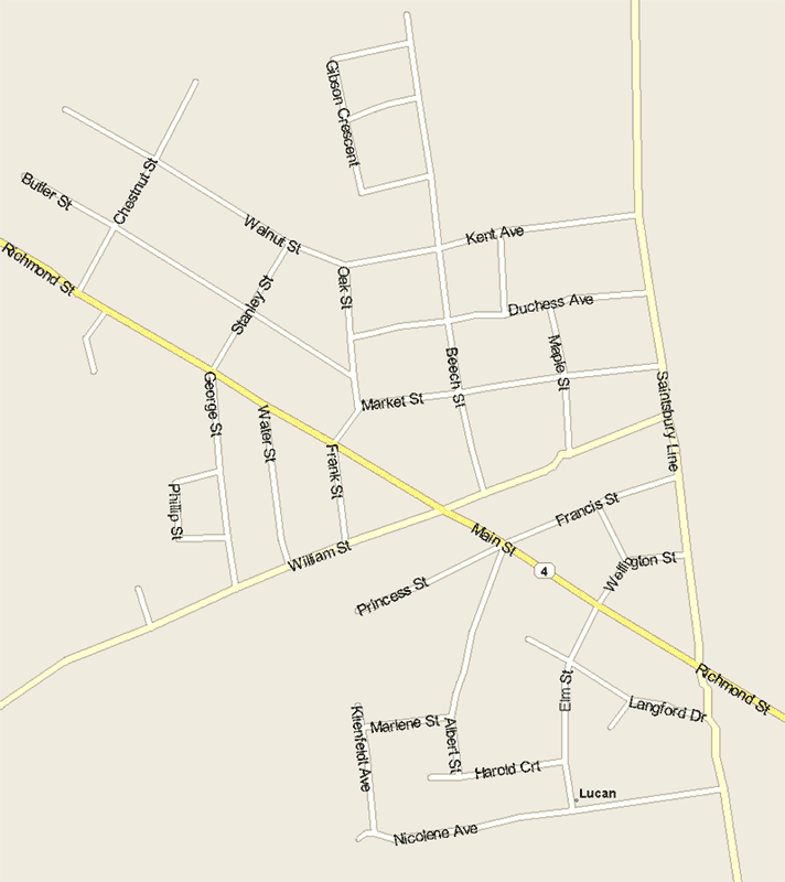 Lucan Map, Ontario