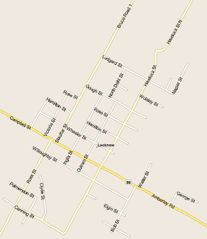 Lucknow Map, Ontario