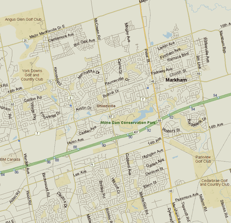 Markham Map, Ontario